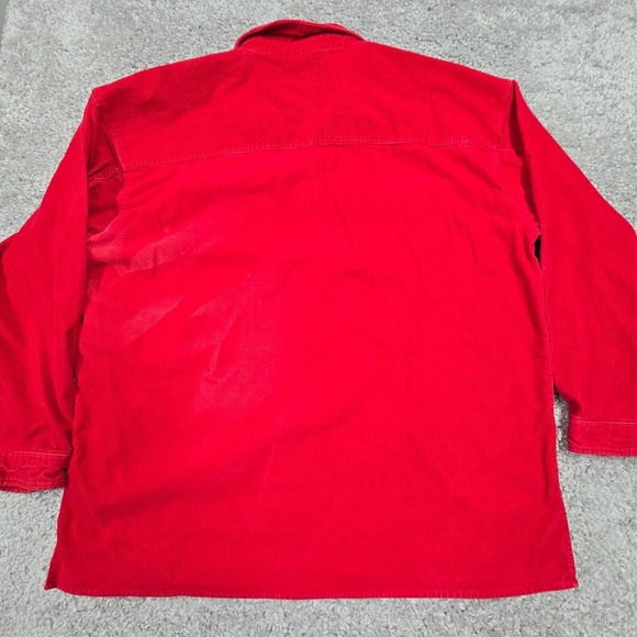 VTG Marlboro Shirt Mens XXL Red Heavy Corduroy 1/4 Zip Pullover Y2K Shacket READ - Picture 10 of 15